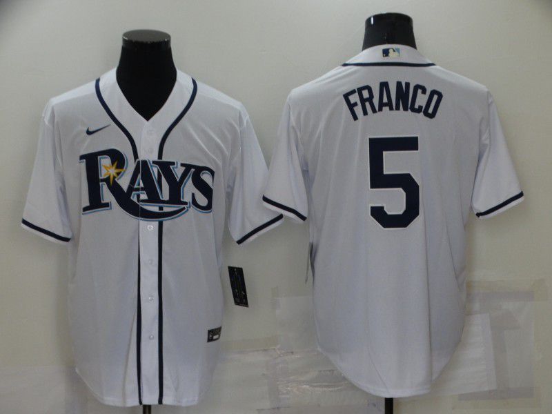 Men Tampa Bay Rays 5 Franco White Game Nike 2022 MLB Jersey